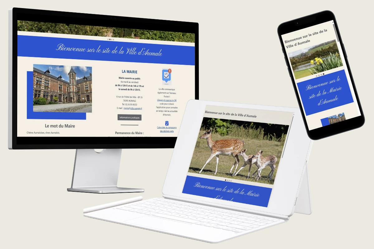 présentation du site sur plusieurs supports pour la mairie d aumale
